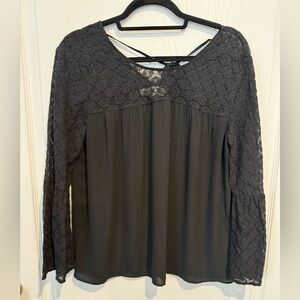 LOFT Black Lace Blouse